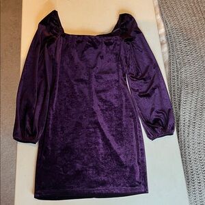 Emerald Sundae Deep Velvet Purple Squareneck Dress